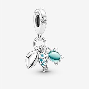 Fish, Sea Turtle & Conch Triple Dangle Charm